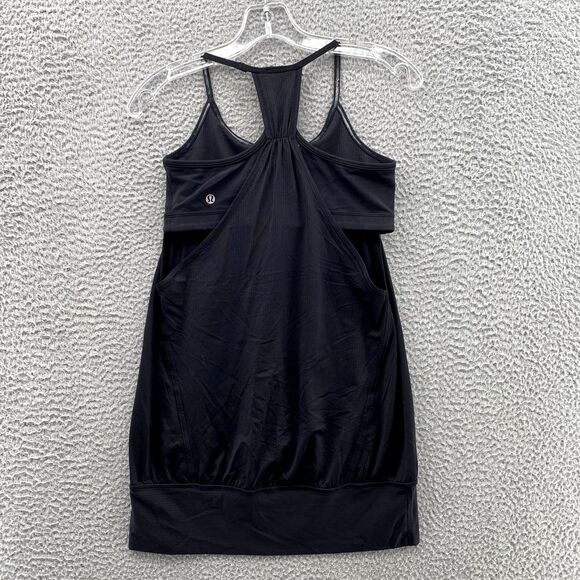 Lululemon Top Adult 6 Black Racerback Tank Loose Shirt Blouse Built-in Bra Women - Picture 3 of 9
